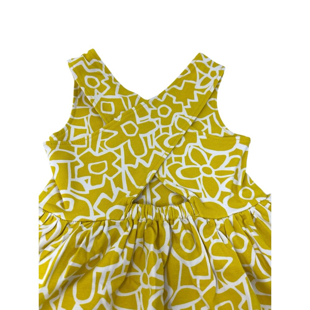 Hanna Andersson Skater Dress Crossback Full Bloom Yellow Size 3 NWT - Picture 3 of 6
